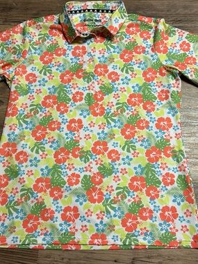 Tattoo Golf Women’s Aloha Series II Polo short sleeve - Coral, Green & Blue